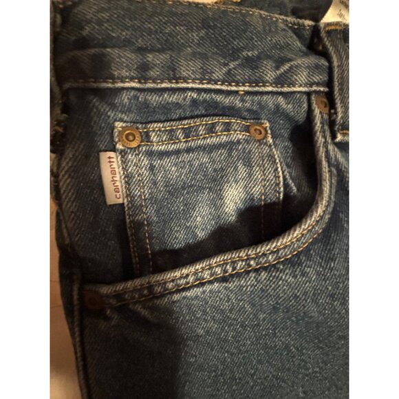 Carhartt NWT Mens Blue Denim Relaxed Fit Flannel Lined Jeans Size 50x32 - Picture 7 of 11